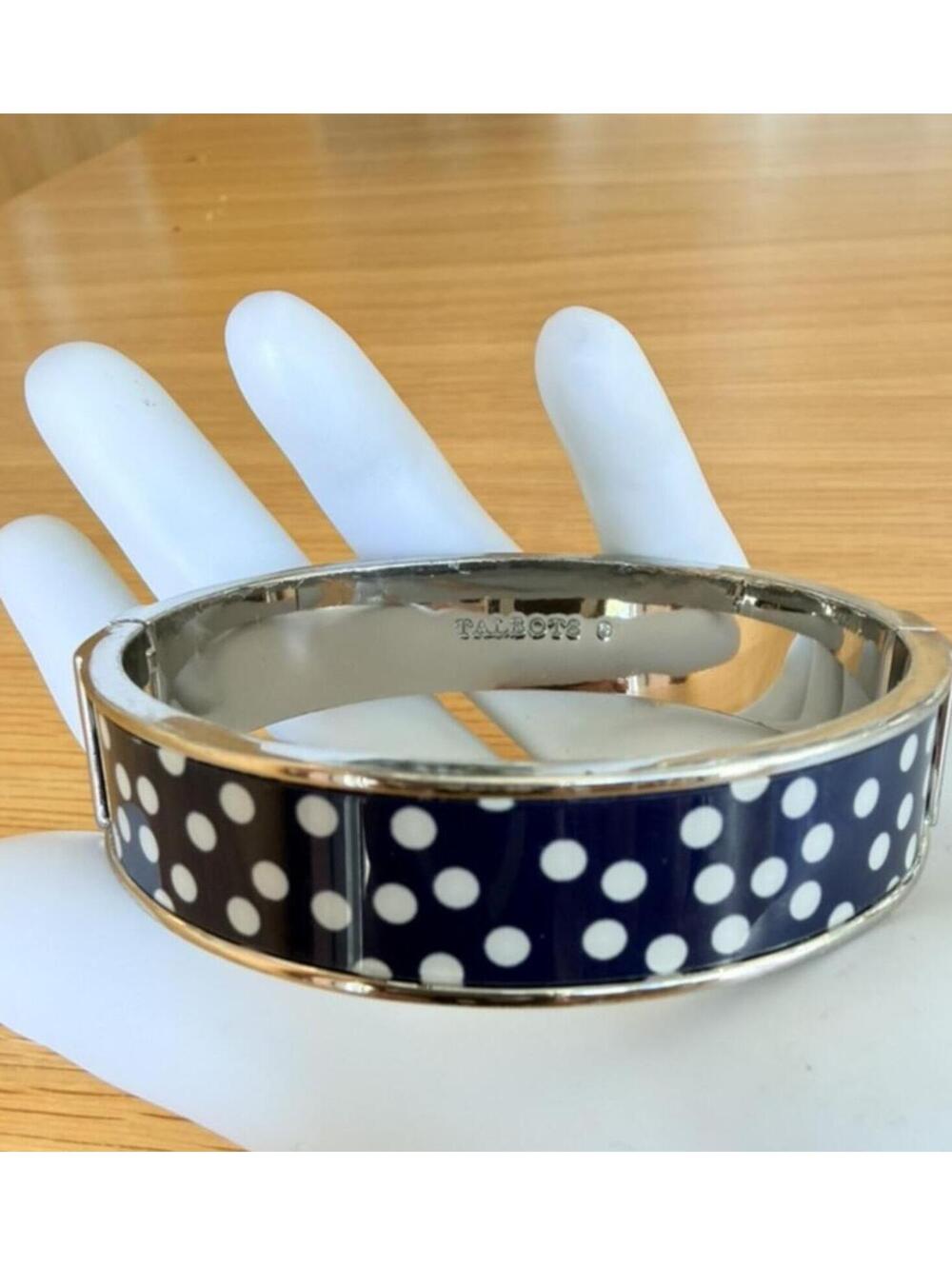 Talbots Preppy Polka Dot Hinged Bracelet Y2K / Early 2010s